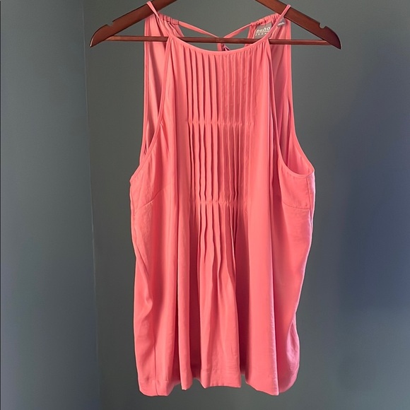 Soho Coral Pleated Tank Top - Picture 1 of 5